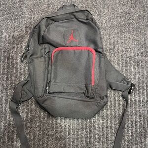 Jordan Black Mini Backpack with Red Accents
